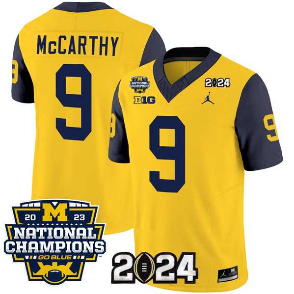 Men's Michigan Wolverines #9 J.J. McCarthy Yellow Navy 2024 F.U.S.E. With 2023 National Champions Patch Stitched Jersey,We sell and wholesale Men's Michigan Wolverines #9 J.J. McCarthy Yellow Navy 2024 F.U.S.E. With 2023 National Champions Patch Stitched Jersey on line form chian!
